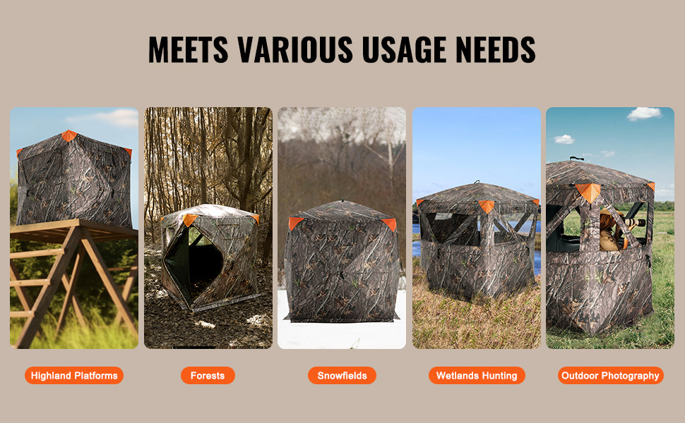 Cache-chasse transparent à 270° pour 2 à 3 personnes avec installation pop-up