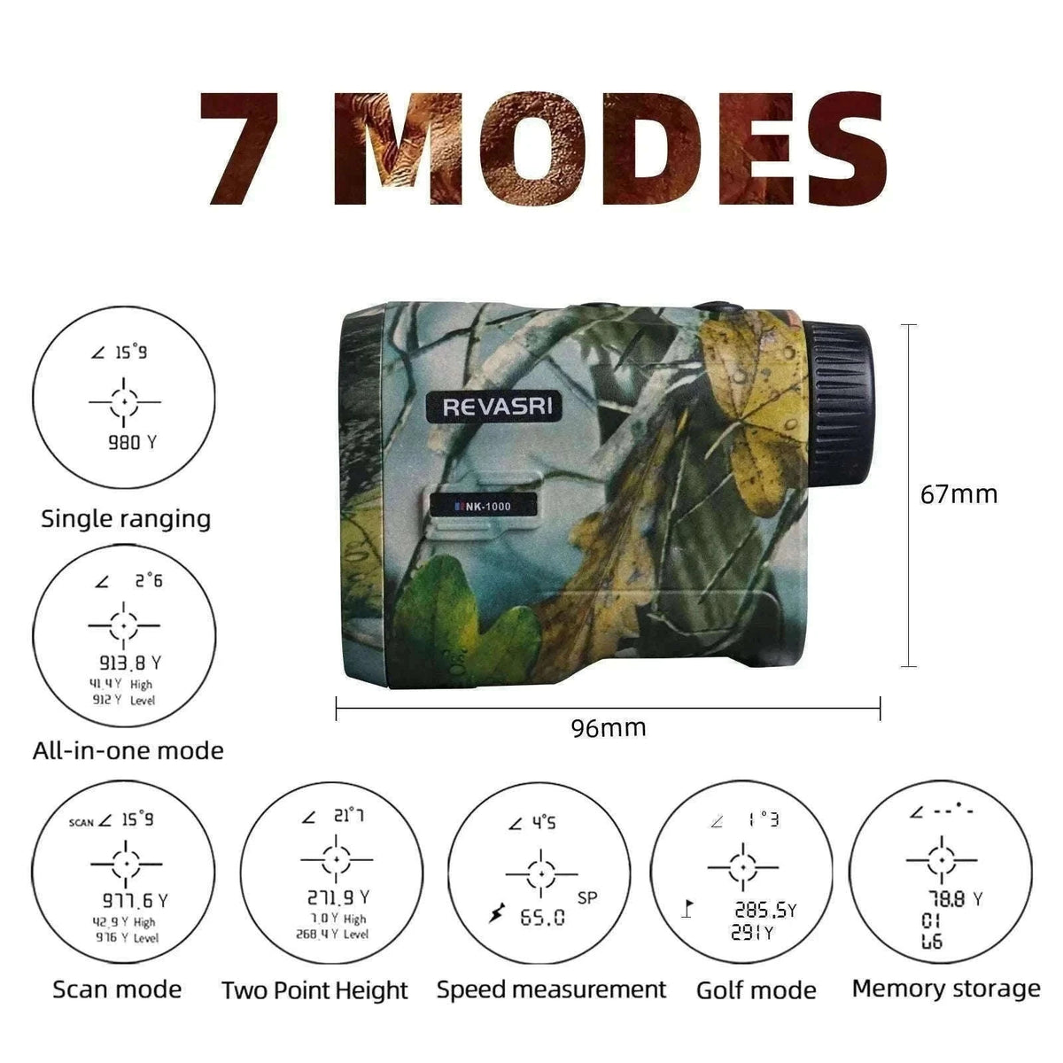 Hunting Laser Rangefinder 1000 Yards with Rechargeable Battery-camo rangefinder / 1000m