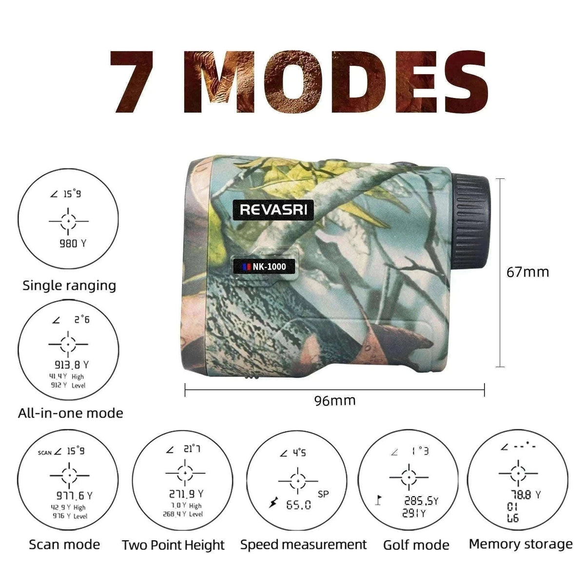 Hunting Laser Rangefinder 1000 Yards with Rechargeable Battery-camo rangefinder / 1000m