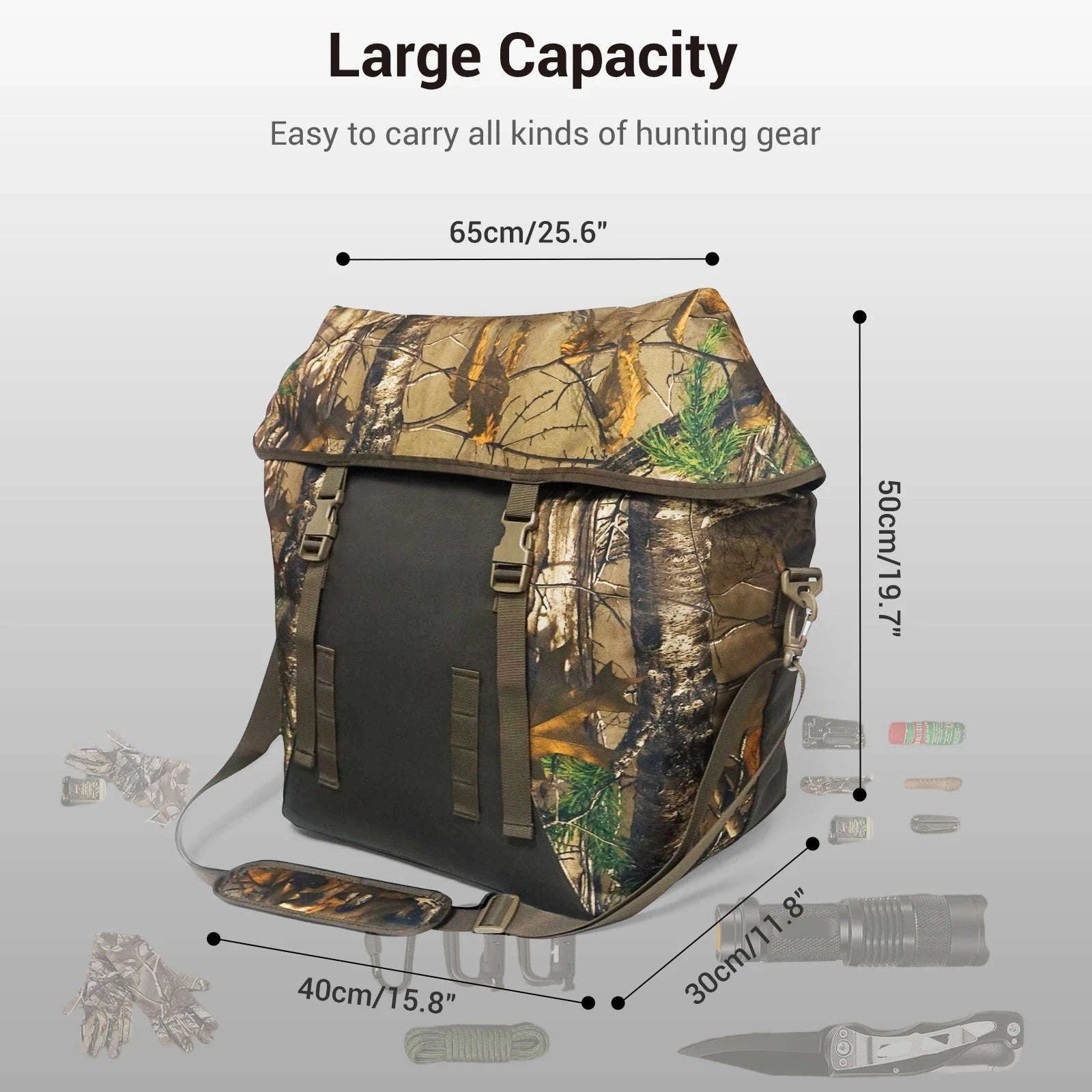 Hunting Scent Proof Bag with Airtight Zipper, 600D Oxford-Camouflage