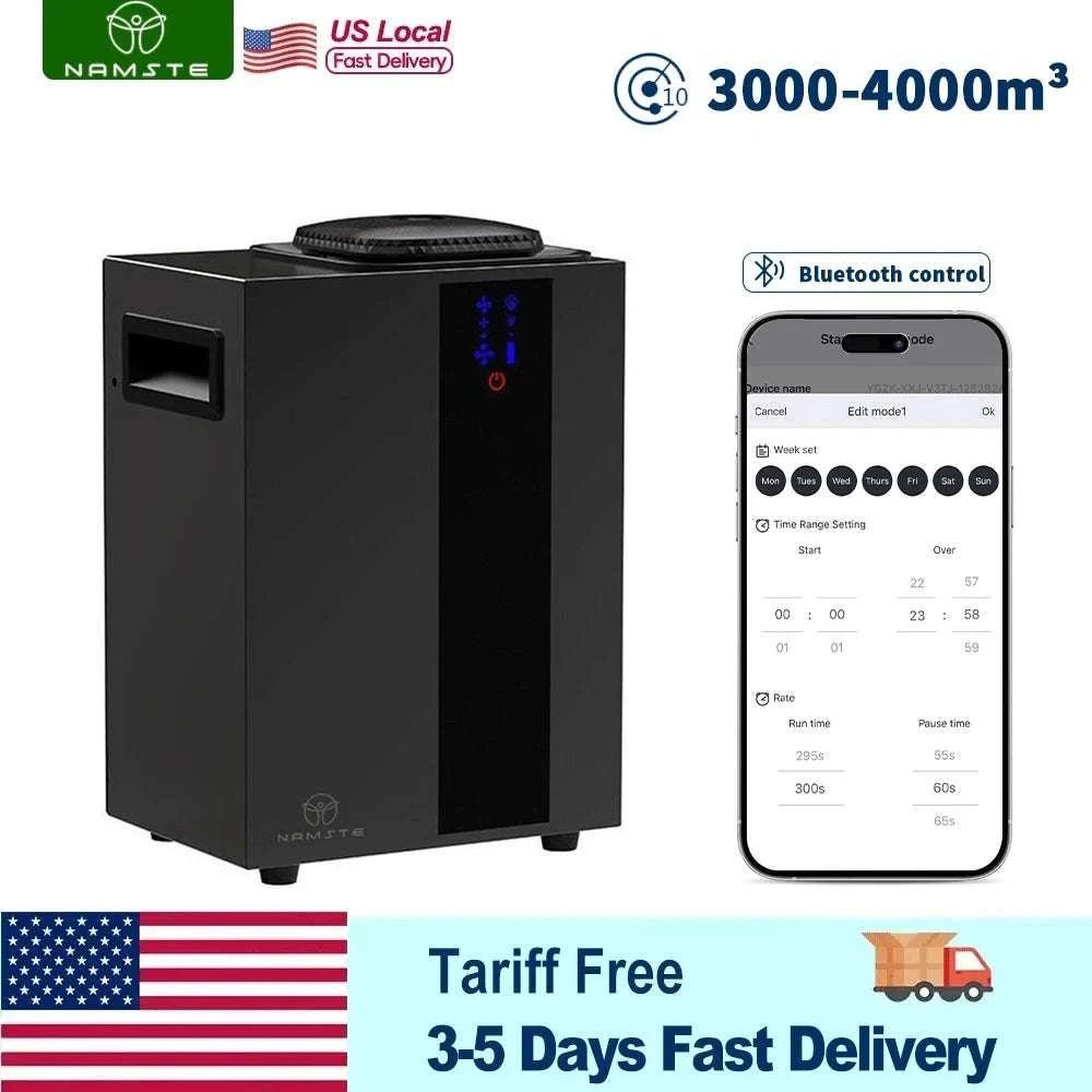 HVAC Smart Aroma Diffuser 4000m³ Coverage App-Controlled Oil System-Black Aroma Diffuser / US / Poland