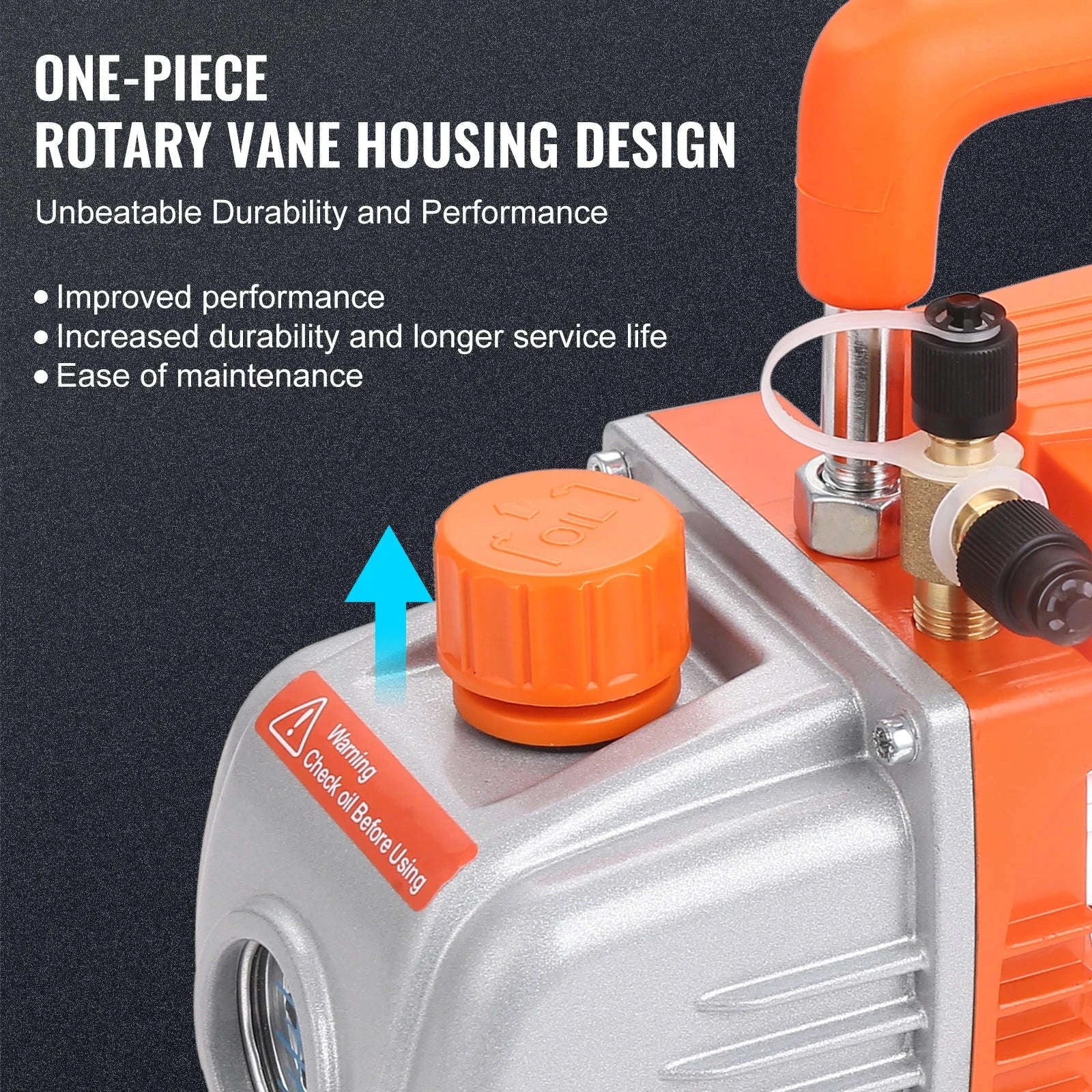 HVAC Vacuum Pump 1 & 2 Stage 3.5–7 CFM AC120V Refrigeration Tool-5CFM 250W 2 Stage / United States