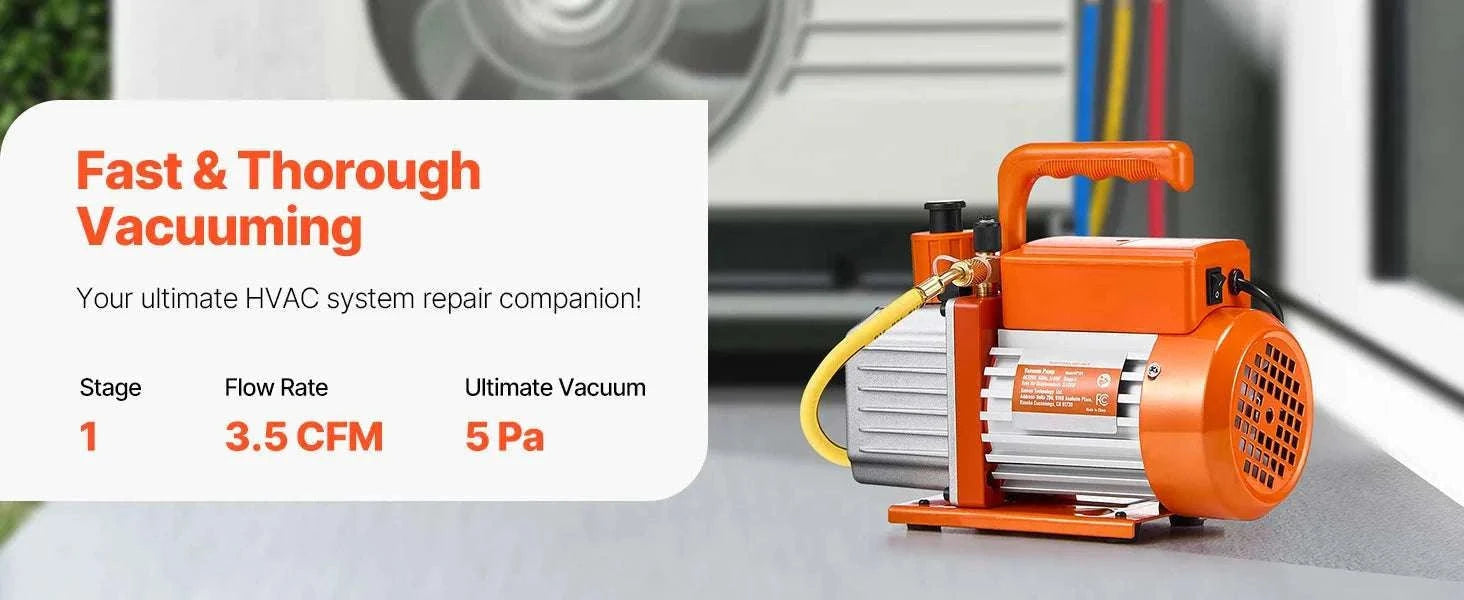HVAC Vacuum Pump 3.5–9 CFM Single & Dual Stage for AC Systems-5CFM 1-2HP 1 Stage / EU / CZECH REPUBLIC