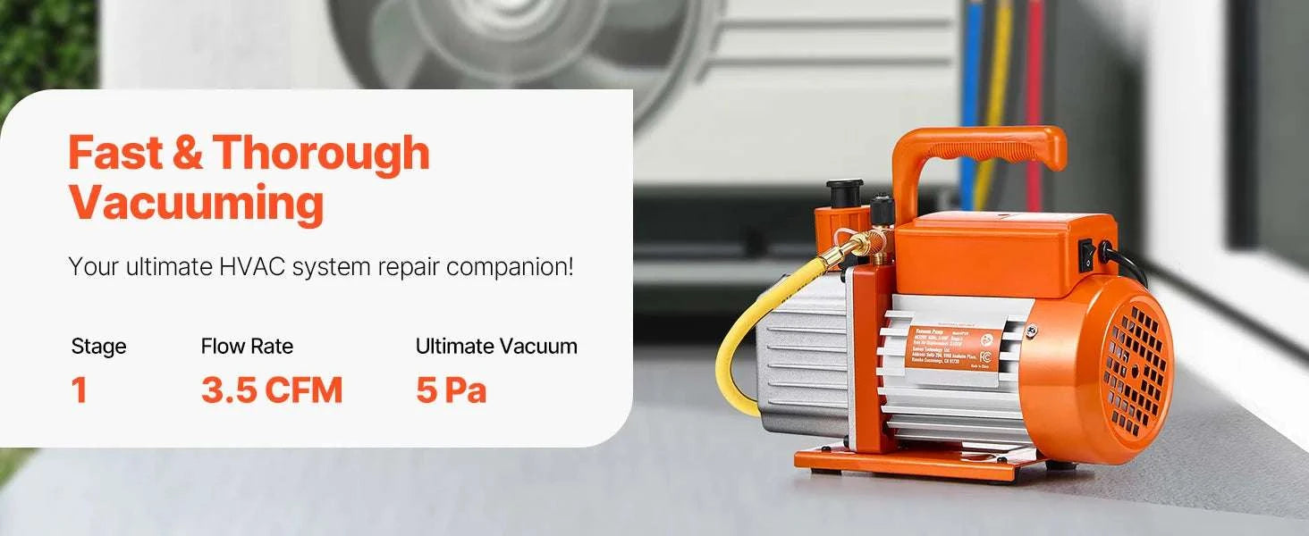 HVAC Vacuum Pump 3.5–9 CFM Single & Dual Stage for AC Systems-5CFM 1-2HP 1 Stage / EU / CZECH REPUBLIC