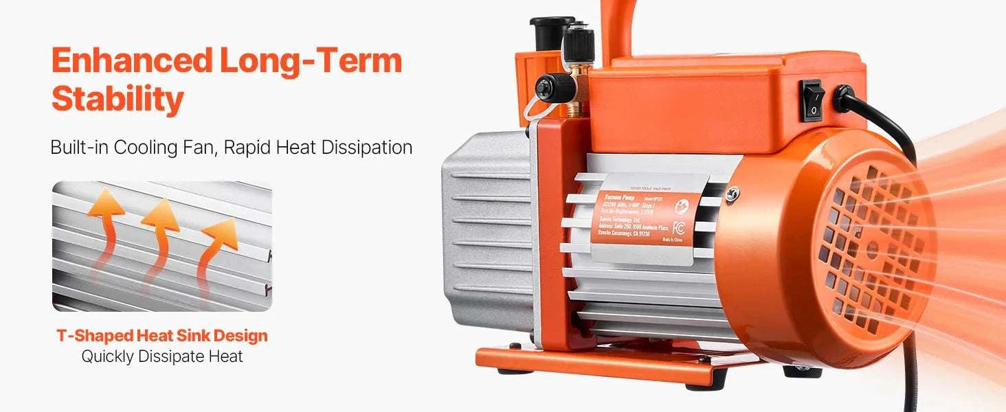 HVAC Vacuum Pump 3.5–9 CFM Single & Dual Stage for AC Systems-5CFM 1-2HP 1 Stage / EU / CZECH REPUBLIC