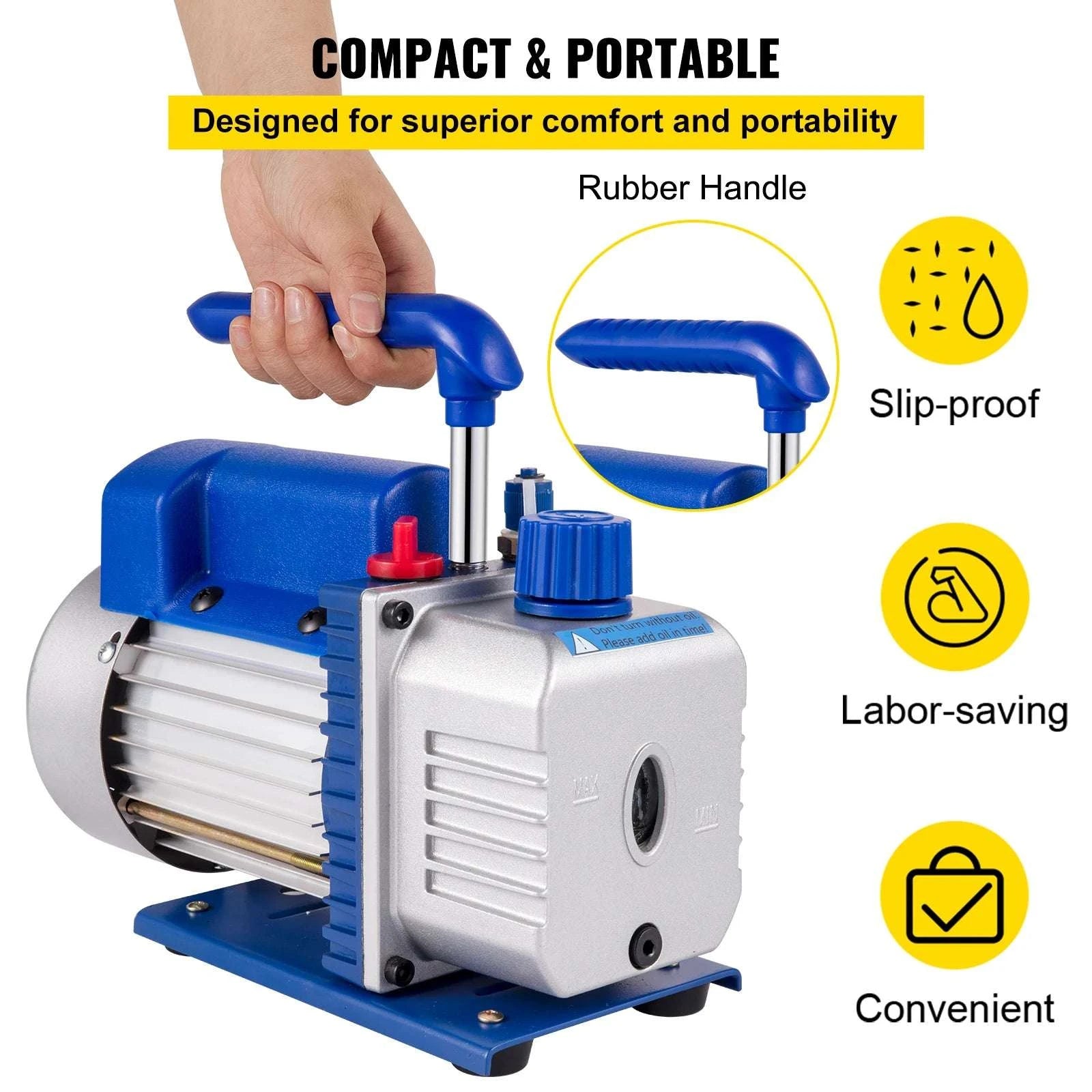 HVAC Vacuum Pump 6–12 CFM Dual Stage 1HP AC Service Tool-9 CFM 1 HP / spain