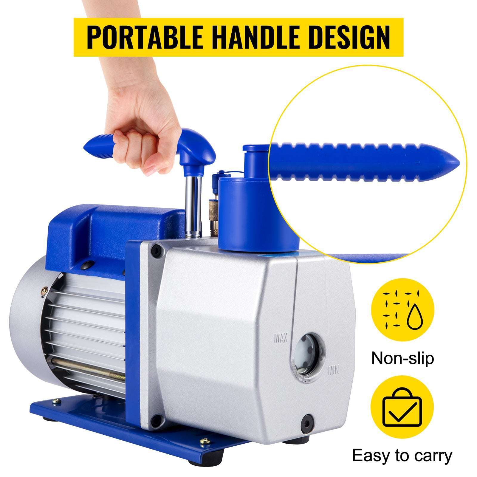 HVAC Vacuum Pump 6–12 CFM Dual Stage 1HP AC Service Tool-9 CFM 1 HP / spain