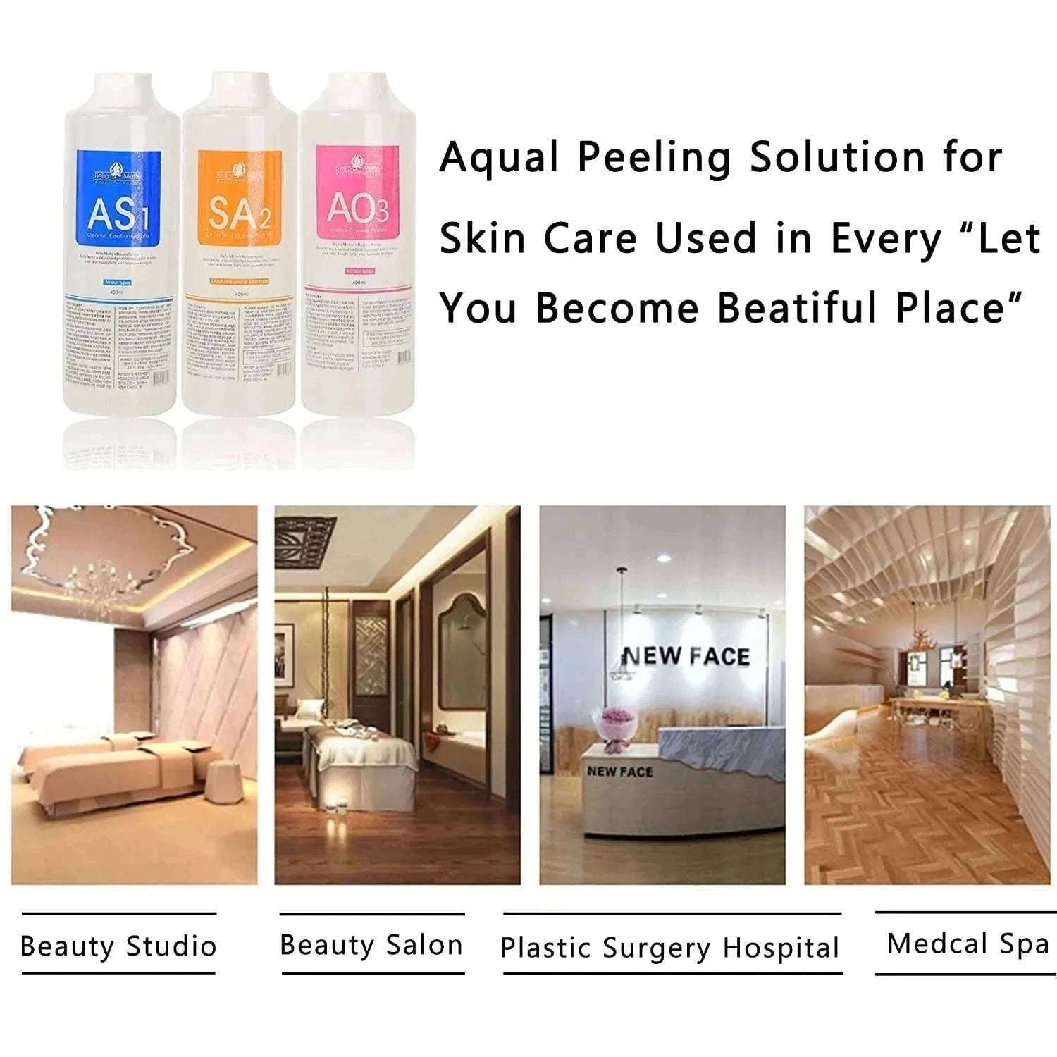 Hydra Liquid Facial Solution Set 3 x 400ml for Beauty Machines-1200ML Per Set / spain