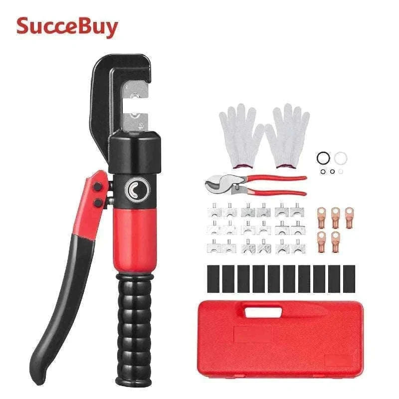 Hydraulic Cable Crimping Tool AWG12-2/0 with 9 Dies & Cutter Kit-United States