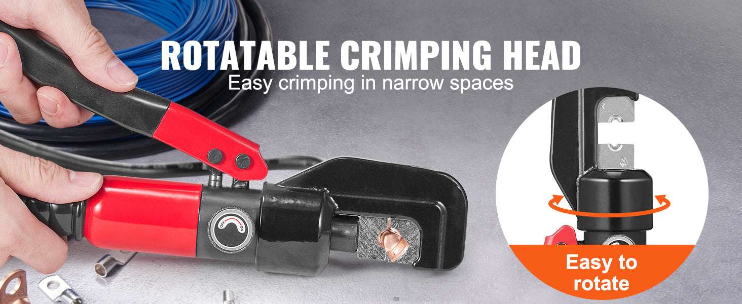 Hydraulic Cable Crimping Tool AWG12-2/0 with 9 Dies & Cutter Kit-United States