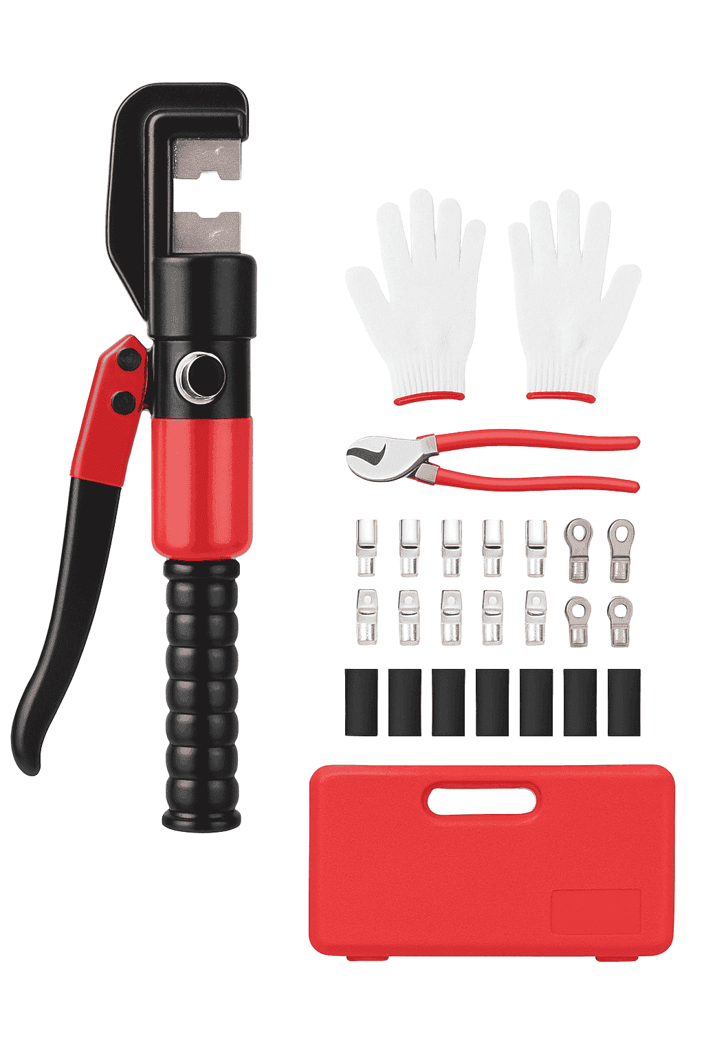Hydraulic Cable Crimping Tool AWG12-2/0 with 9 Dies & Cutter Kit-United States