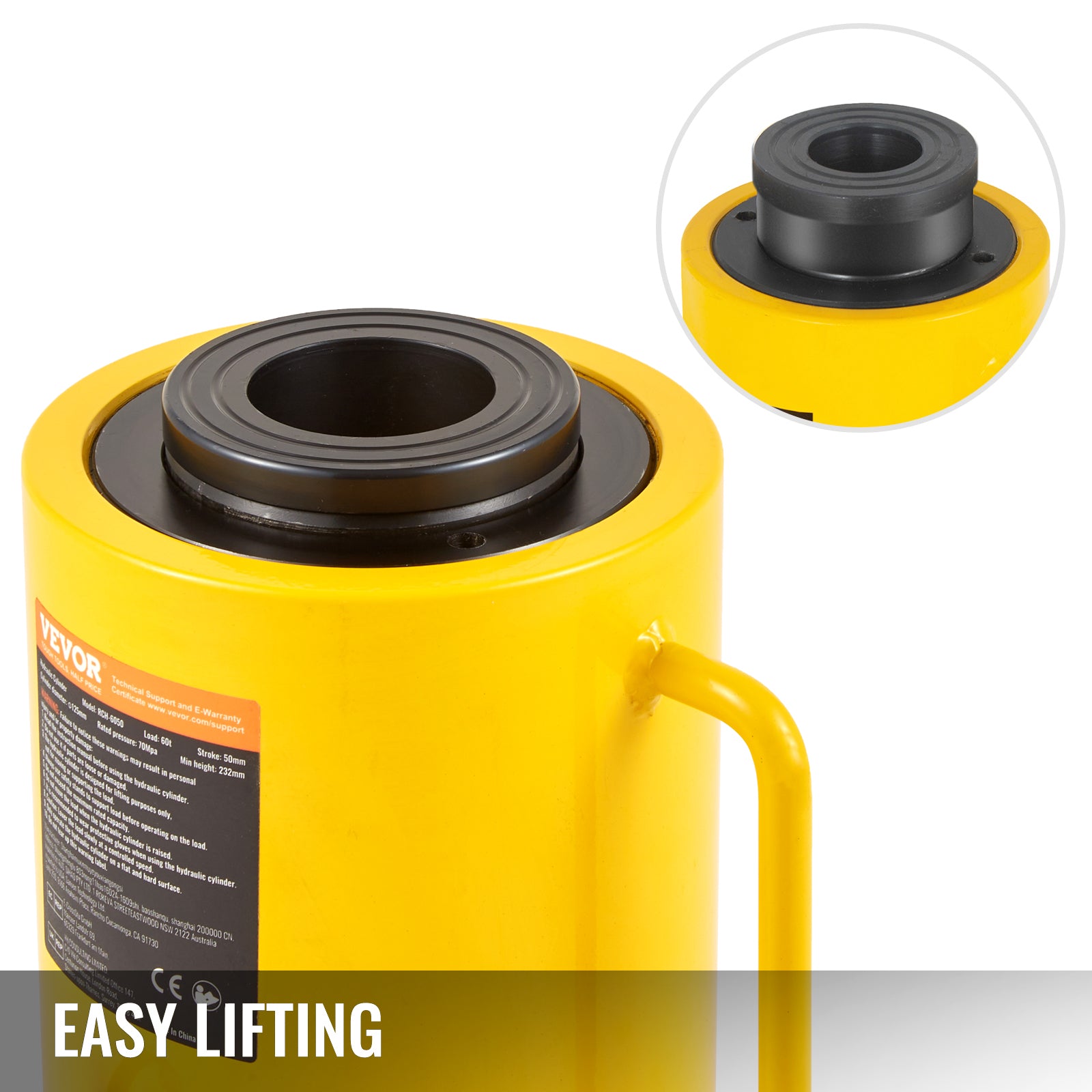 60 Ton Hydraulic Cylinder Jack 2 Inch Stroke Low Profile Ram
