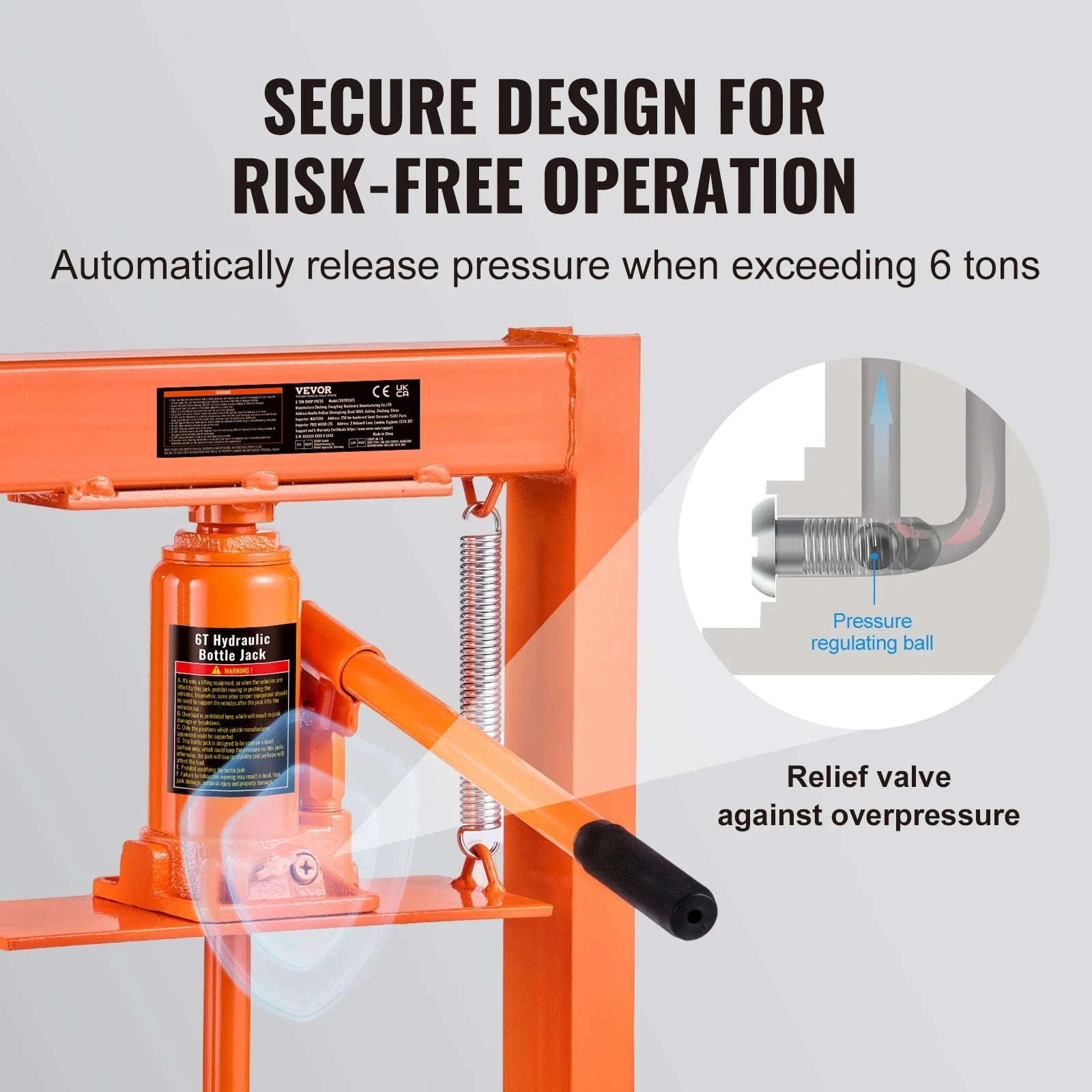 Hydraulic Shop Press 6‑Ton H‑Frame with Press Plates-6T / spain