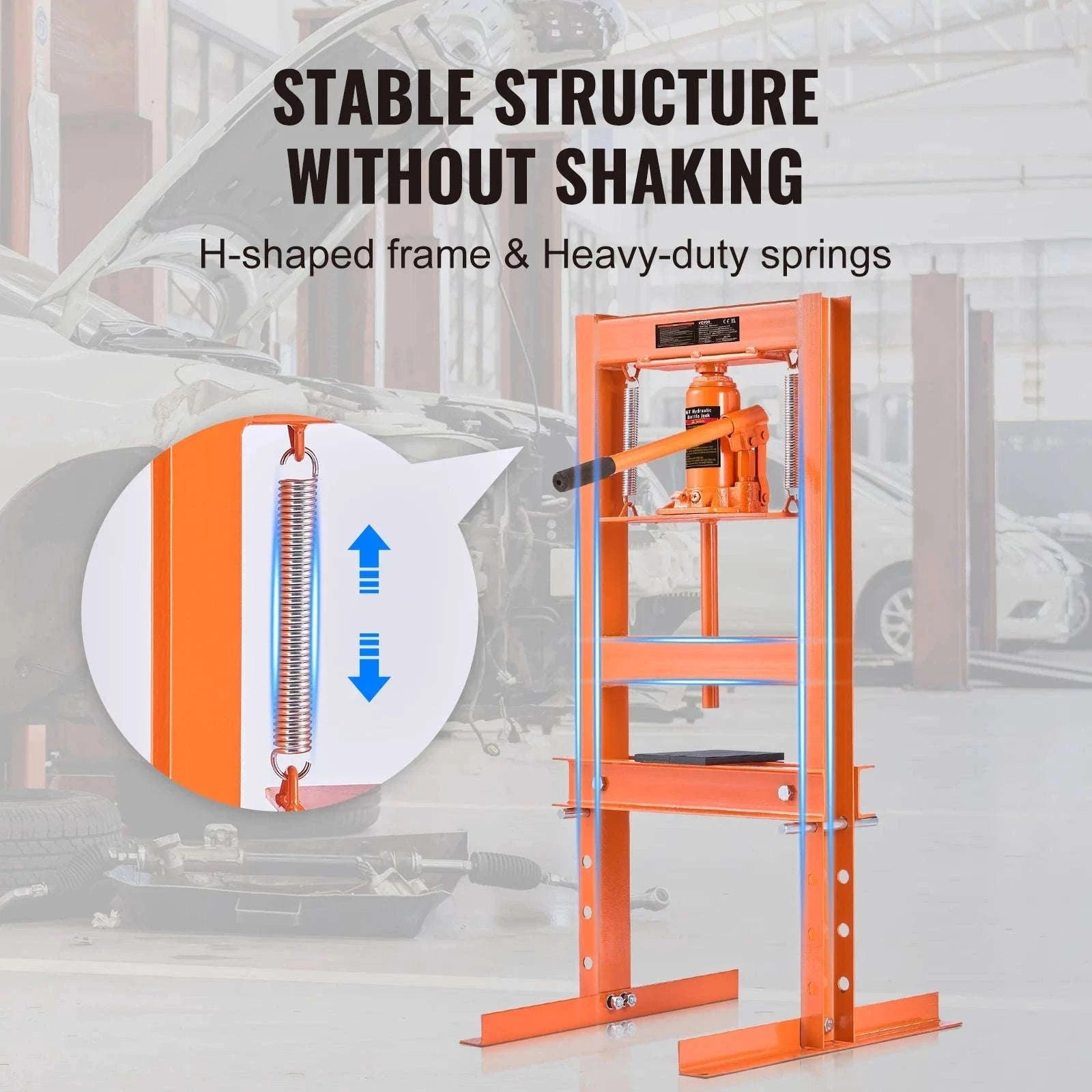 Hydraulic Shop Press 6-Ton H-Frame with Press Plates-6T / United States