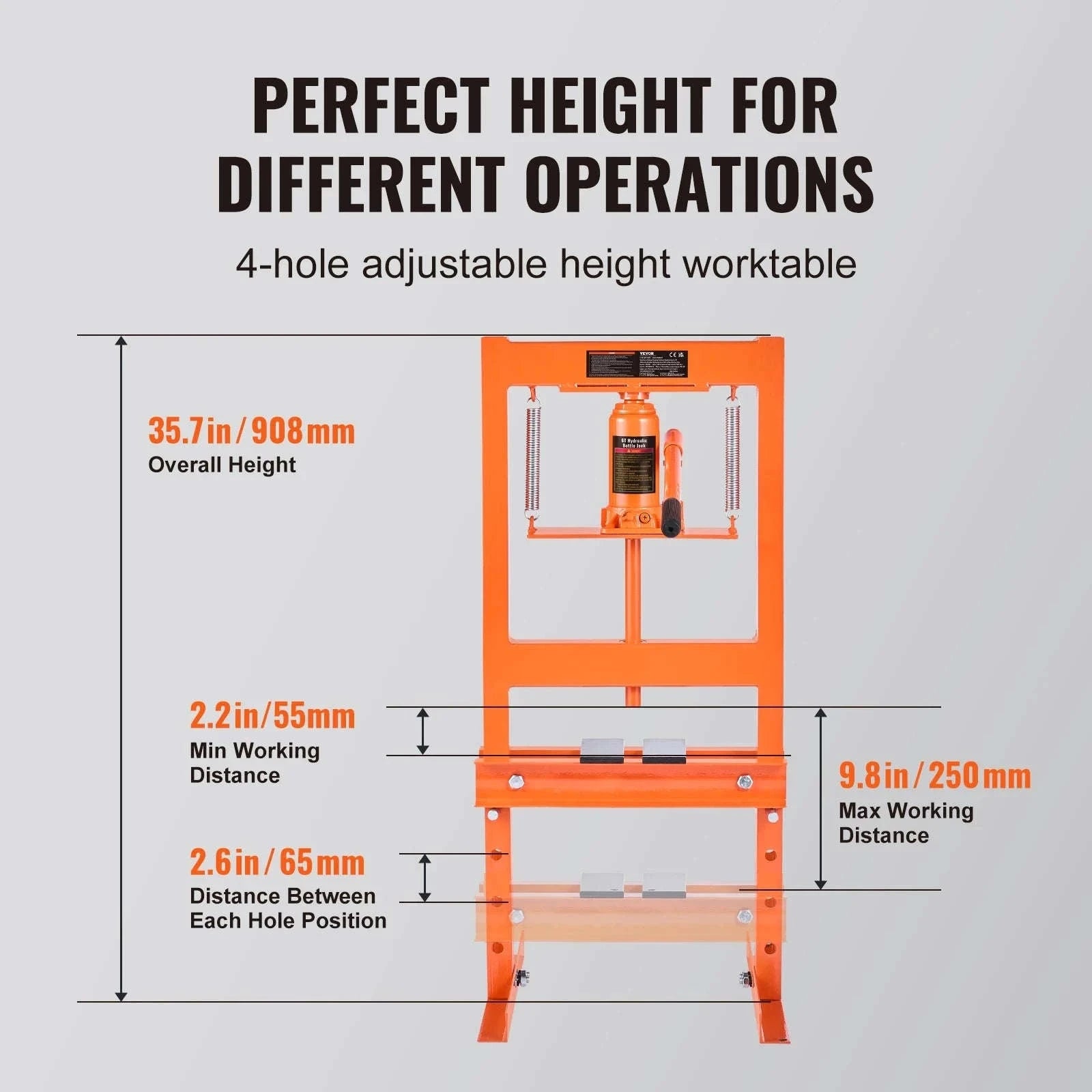 Hydraulic Shop Press 6-Ton H-Frame with Press Plates-6T / United States