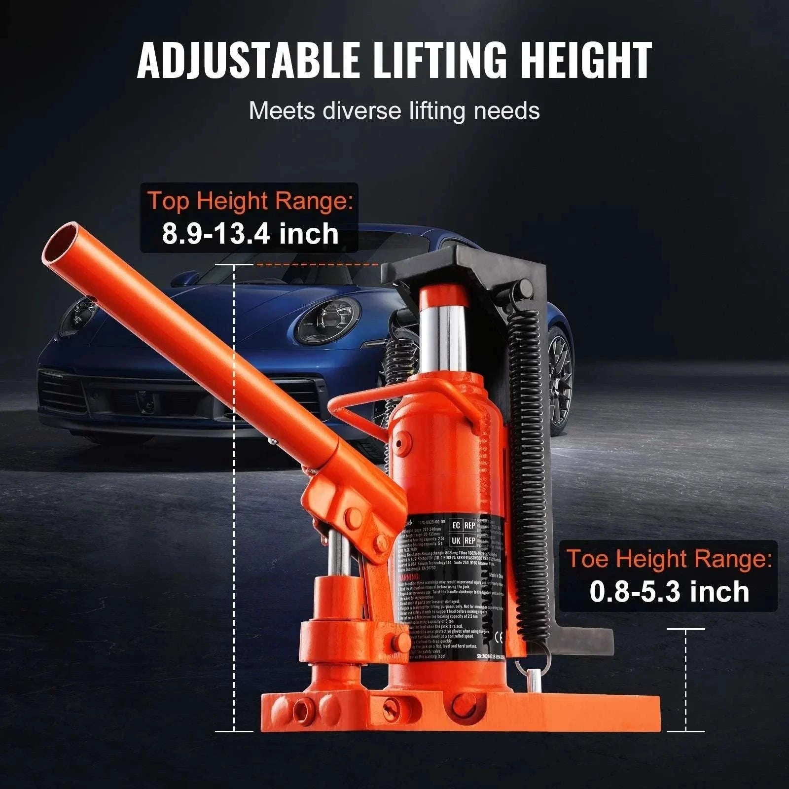 Hydraulic Toe Jack 2.5T Toe / 5T Top Lift for Low Clearance Lifting-2.5T / GERMANY