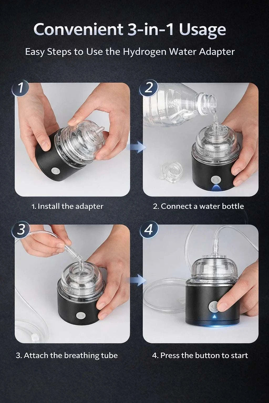 Hydrogen Water Bottle 12000PPB Generator with SPE/PEM Technology-12000PPB / CN