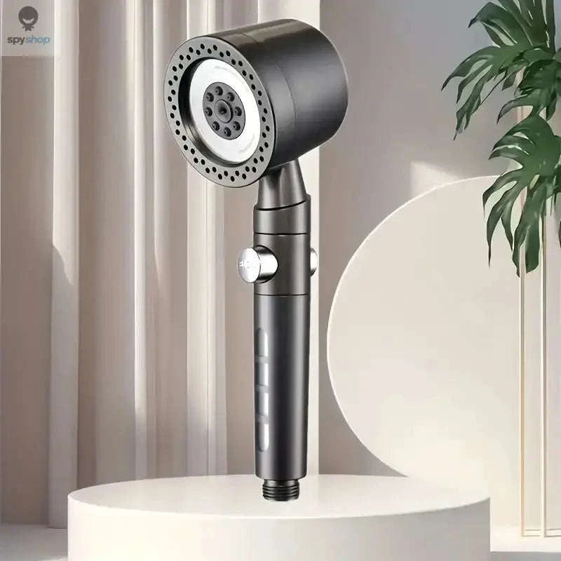 HydroLux High-Pressure Shower Head – Powerful Flow, Filtered Water, Multi‑Mode Spray-Silver Set