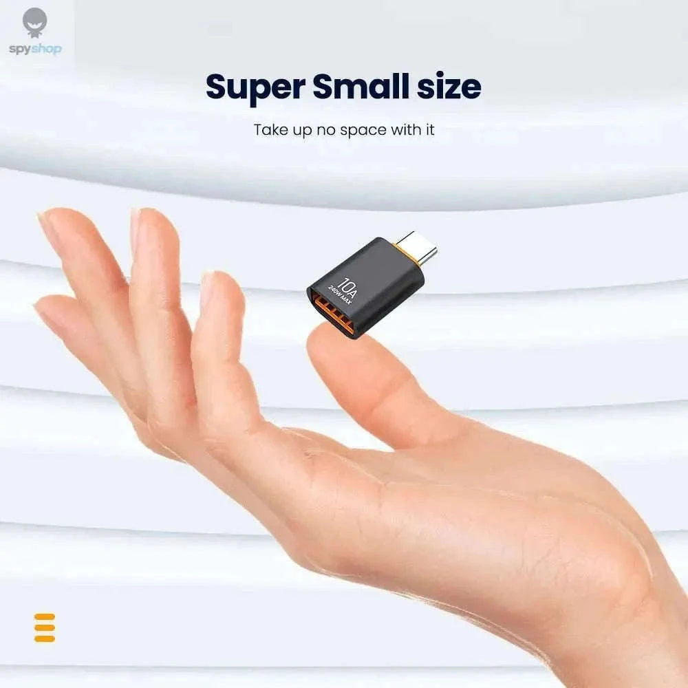 HyperLink 10A OTG USB-C Adapter for Fast Charging and USB 3.0-BlackA