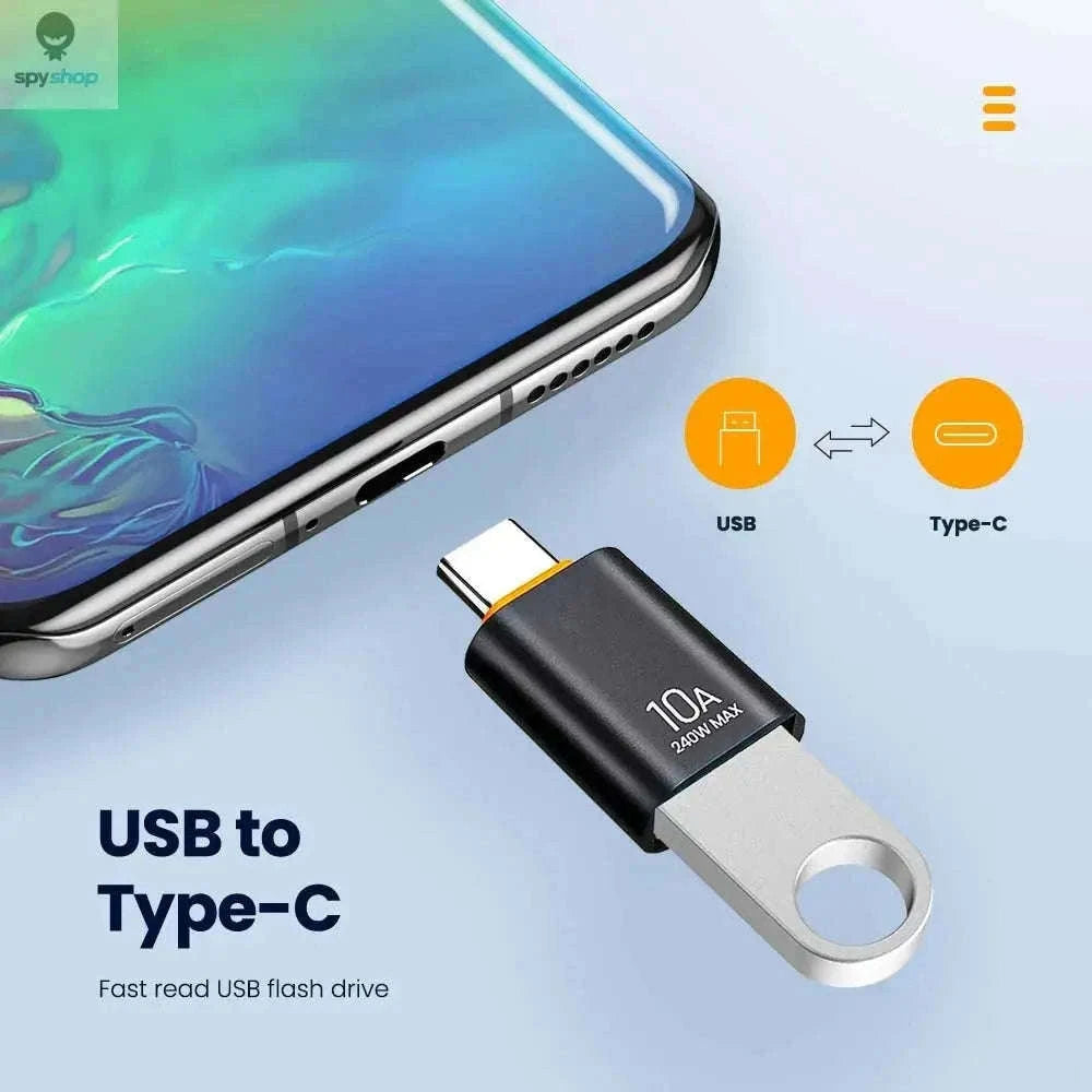 HyperLink 10A OTG USB-C Adapter for Fast Charging and USB 3.0-BlackA