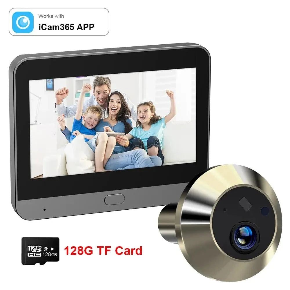 ICam365 WiFi Door Peephole Camera – 1080P HD View, Night Vision, Smart Alerts-Door Cam 128G