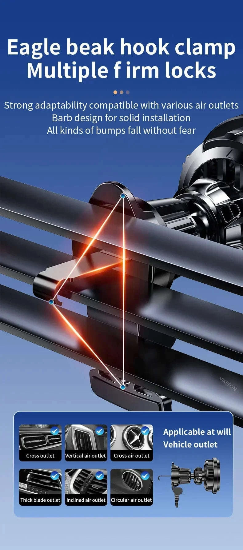 Ice Cooling Magnetic Car Charger Stand-Black