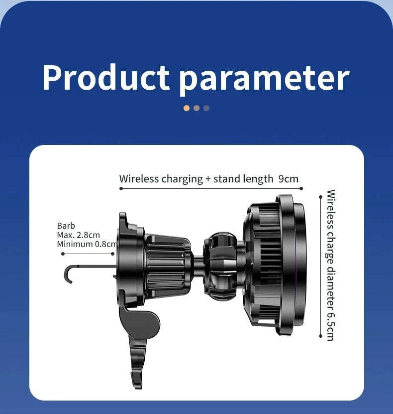 Ice Cooling Magnetic Car Charger Stand-Black