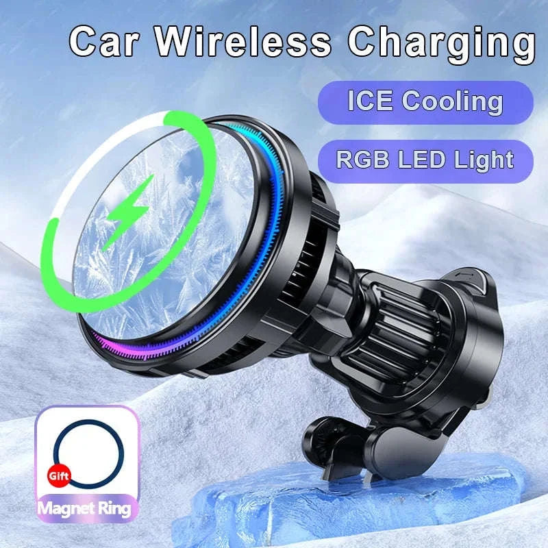 Ice Cooling Magnetic Car Charger Stand-Black