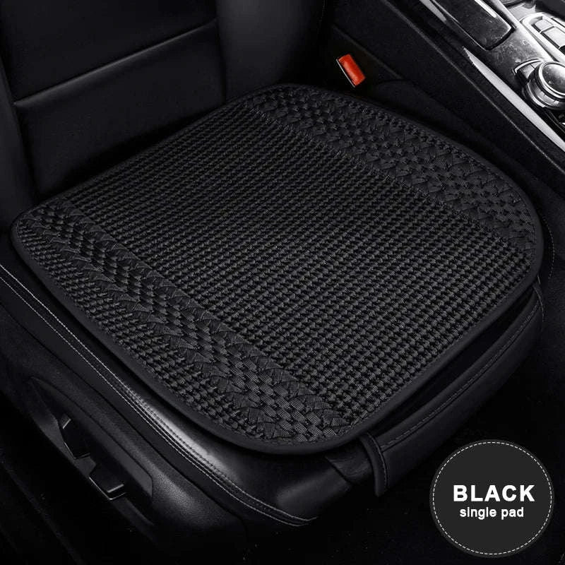 Ice Silk Car Seat Cover Breathable Cooling Seat Cushion Anti-Slip Universal-Beige 1pc
