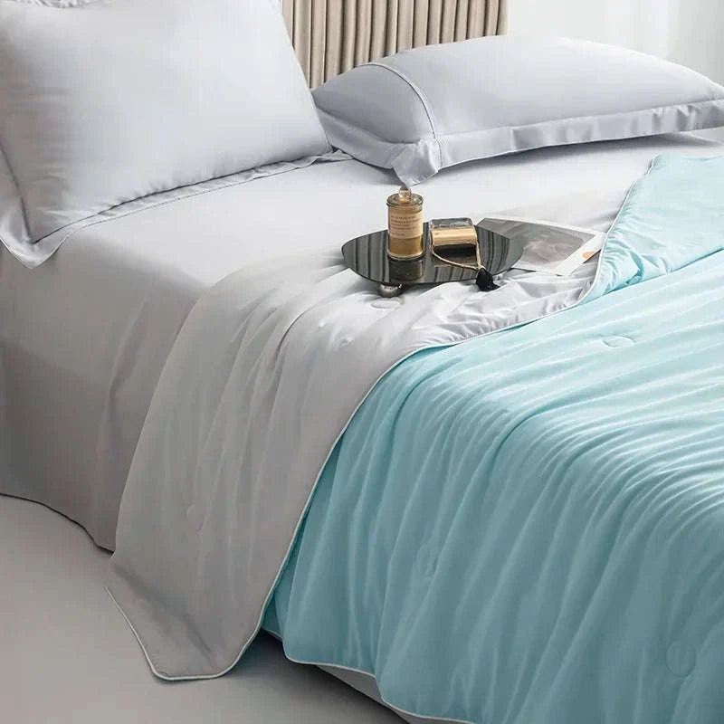 Ice Silk Cooling Blanket for Summer-Aqua Green / 200x230cm