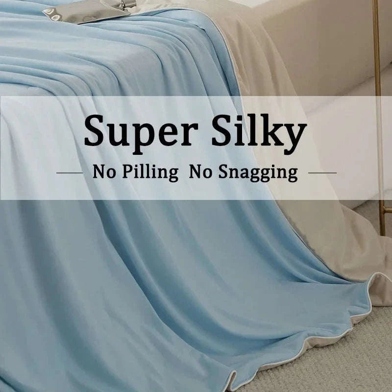Ice Silk Cooling Blanket for Summer-Aqua Green / 200x230cm