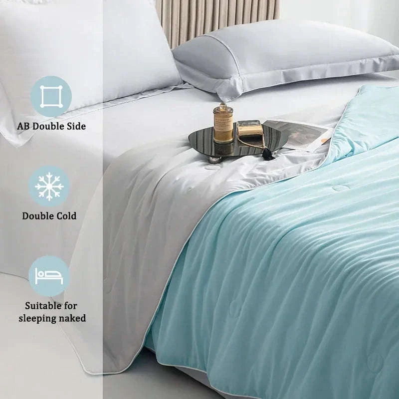 Ice Silk Cooling Blanket for Summer-Aqua Green / 200x230cm