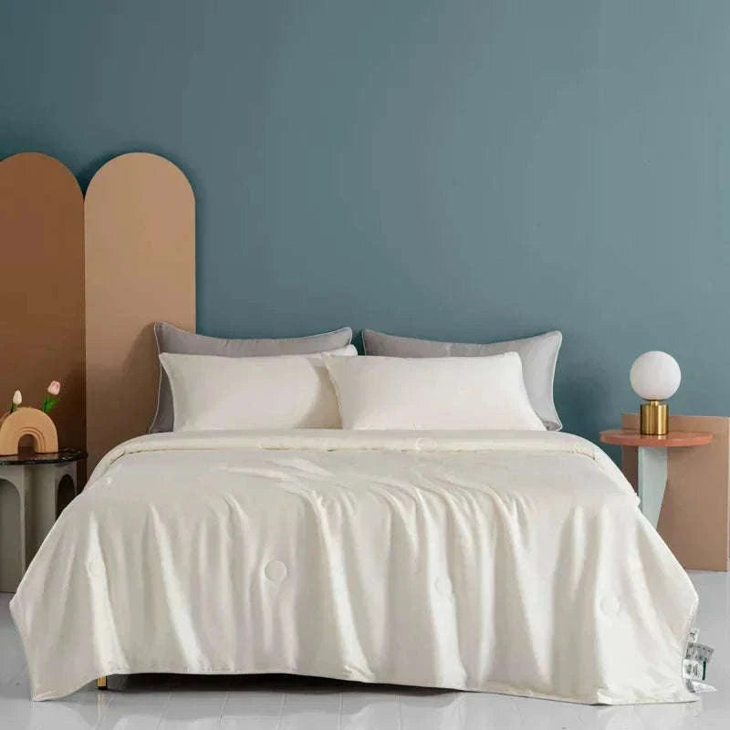 Ice Silk Cooling Blanket for Summer Sleep Comfort-Aqua Green / 200x230cm