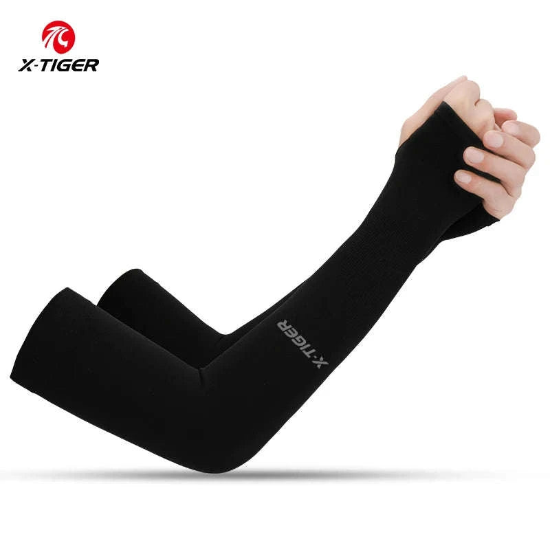 Ice Silk Cycling Arm Sleeves for Cool Performance-As picture