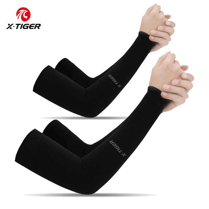 Ice Silk Cycling Arm Sleeves for Cool Performance-As picture