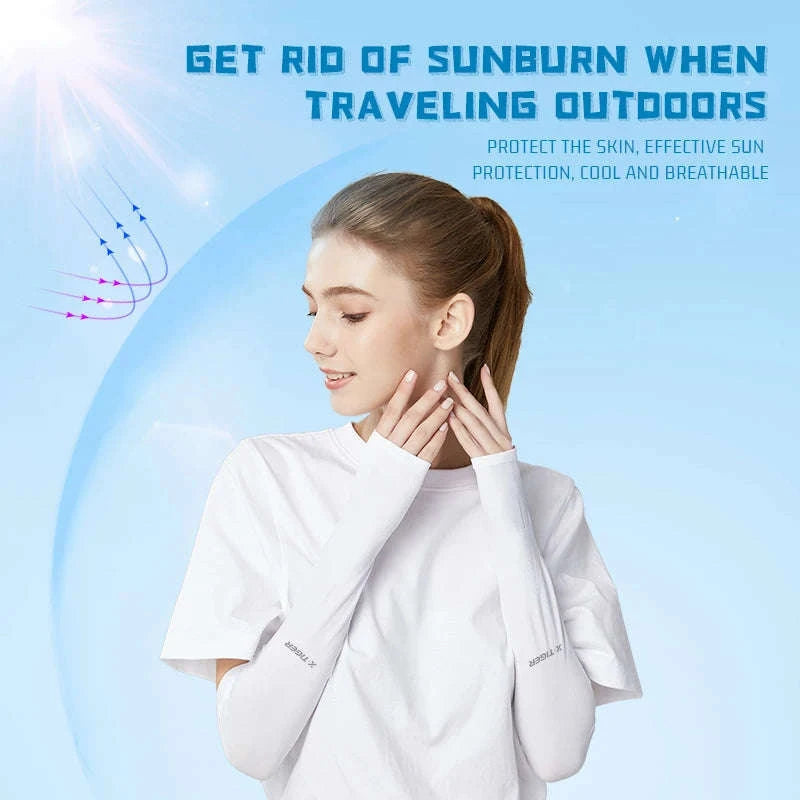 Ice Silk Cycling Arm Sleeves for Cool Performance-As picture