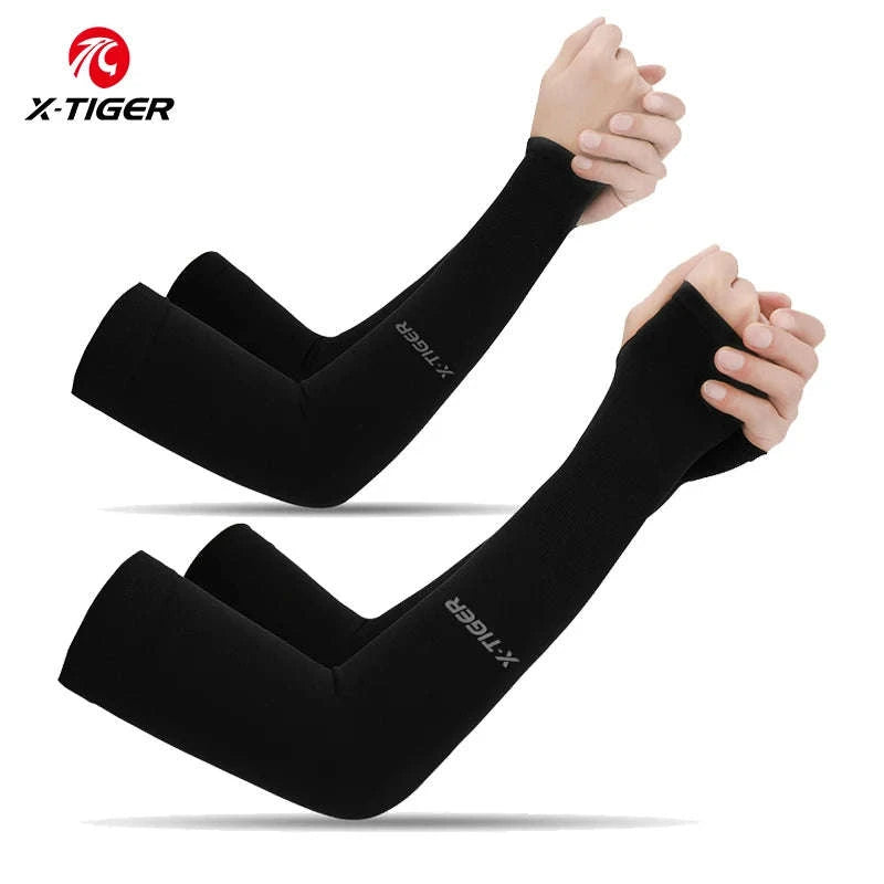 Ice Silk Cycling Arm Sleeves for Cool Performance-As picture