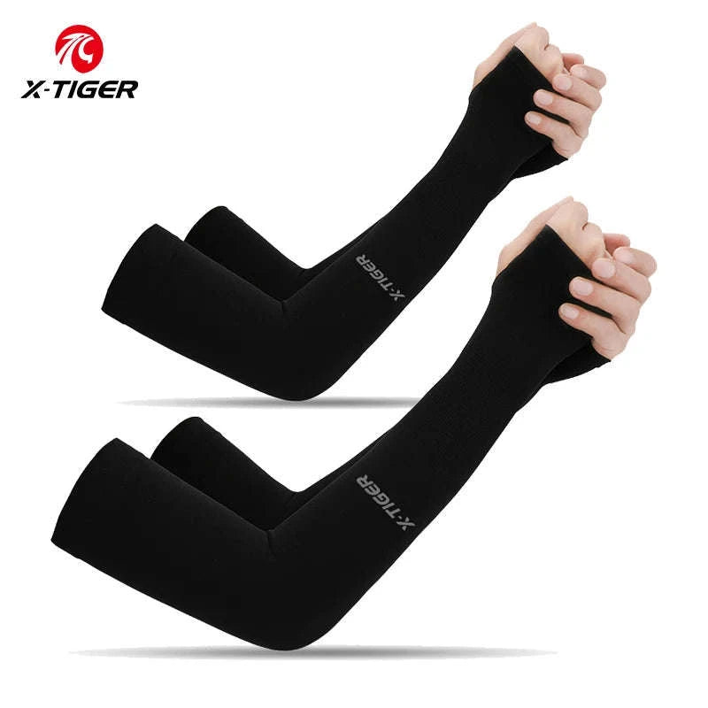 Ice Silk Cycling Arm Sleeves for Cool Performance-As picture