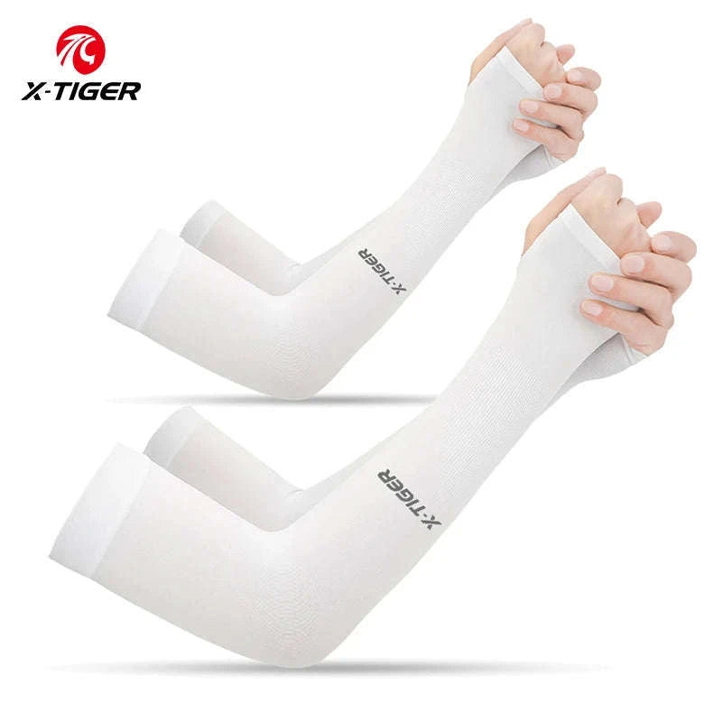 Ice Silk Cycling Arm Sleeves for Cool Performance-As picture