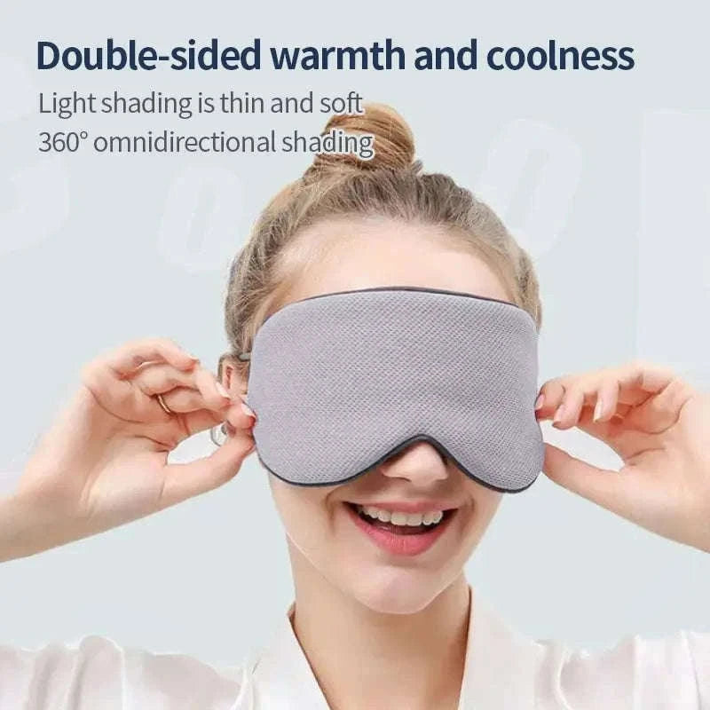 Ice Silk Dual-Use Warm & Cool Eye Mask for Restful Comfort-Grey