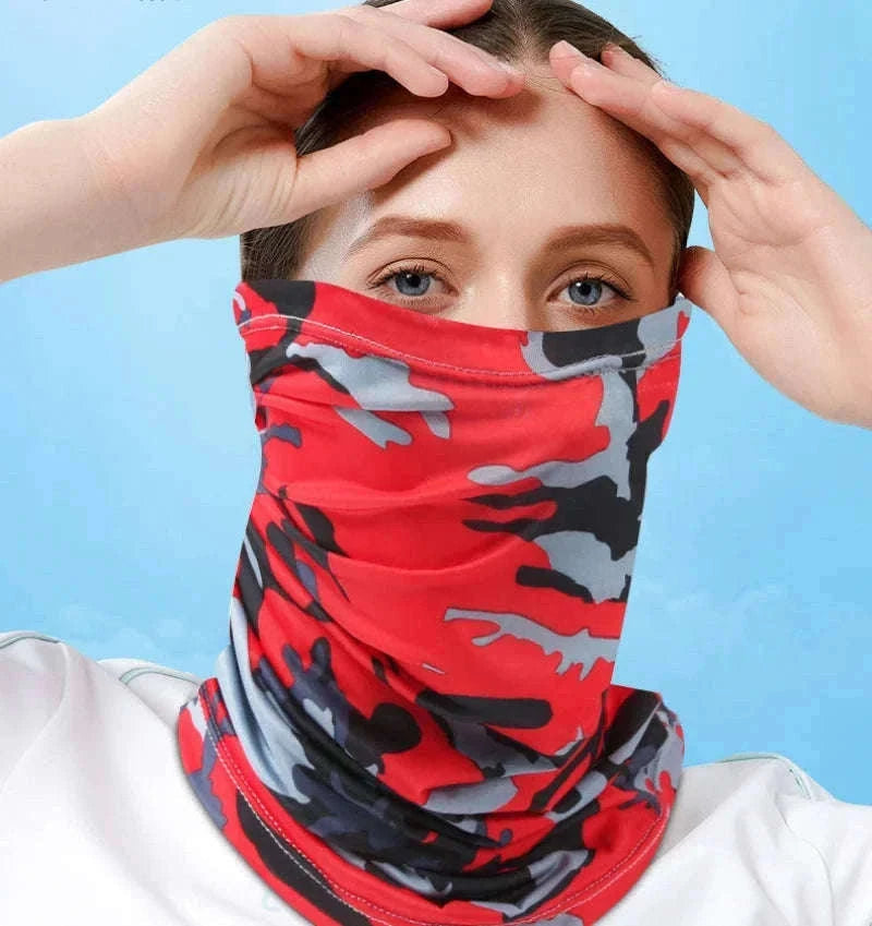 Ice Silk Sun Protection Neck Cover for Motorcycles and Outdoors-WHITE