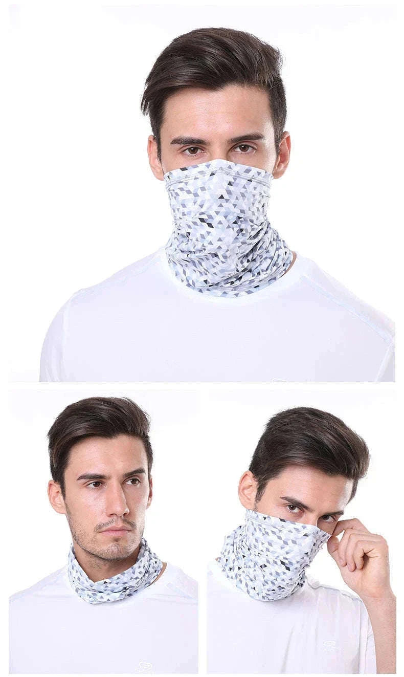 Ice Silk Sun Protection Neck Cover for Motorcycles and Outdoors-WHITE
