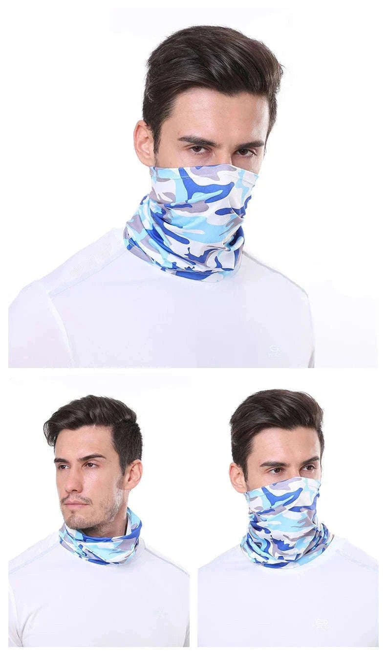 Ice Silk Sun Protection Neck Cover for Motorcycles and Outdoors-WHITE