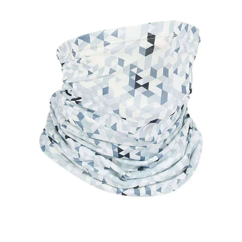 Ice Silk Sun Protection Neck Cover for Outdoor Riding-WHITE