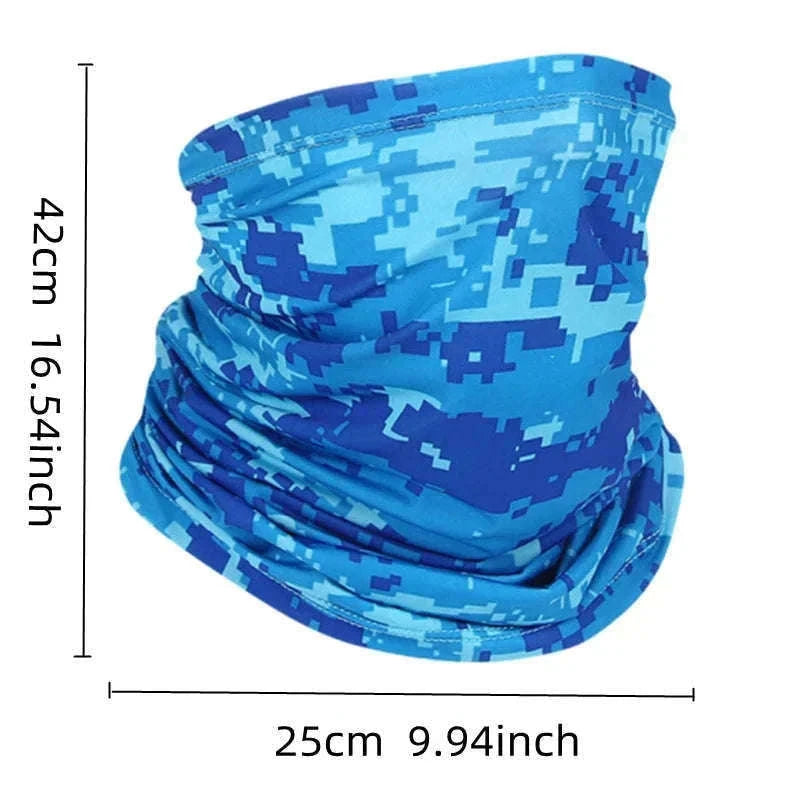 Ice Silk Sun Protection Neck Cover for Outdoor Riding-WHITE