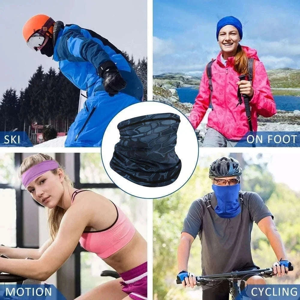Ice Silk Sun Protection Neck Cover for Outdoor Riding-WHITE