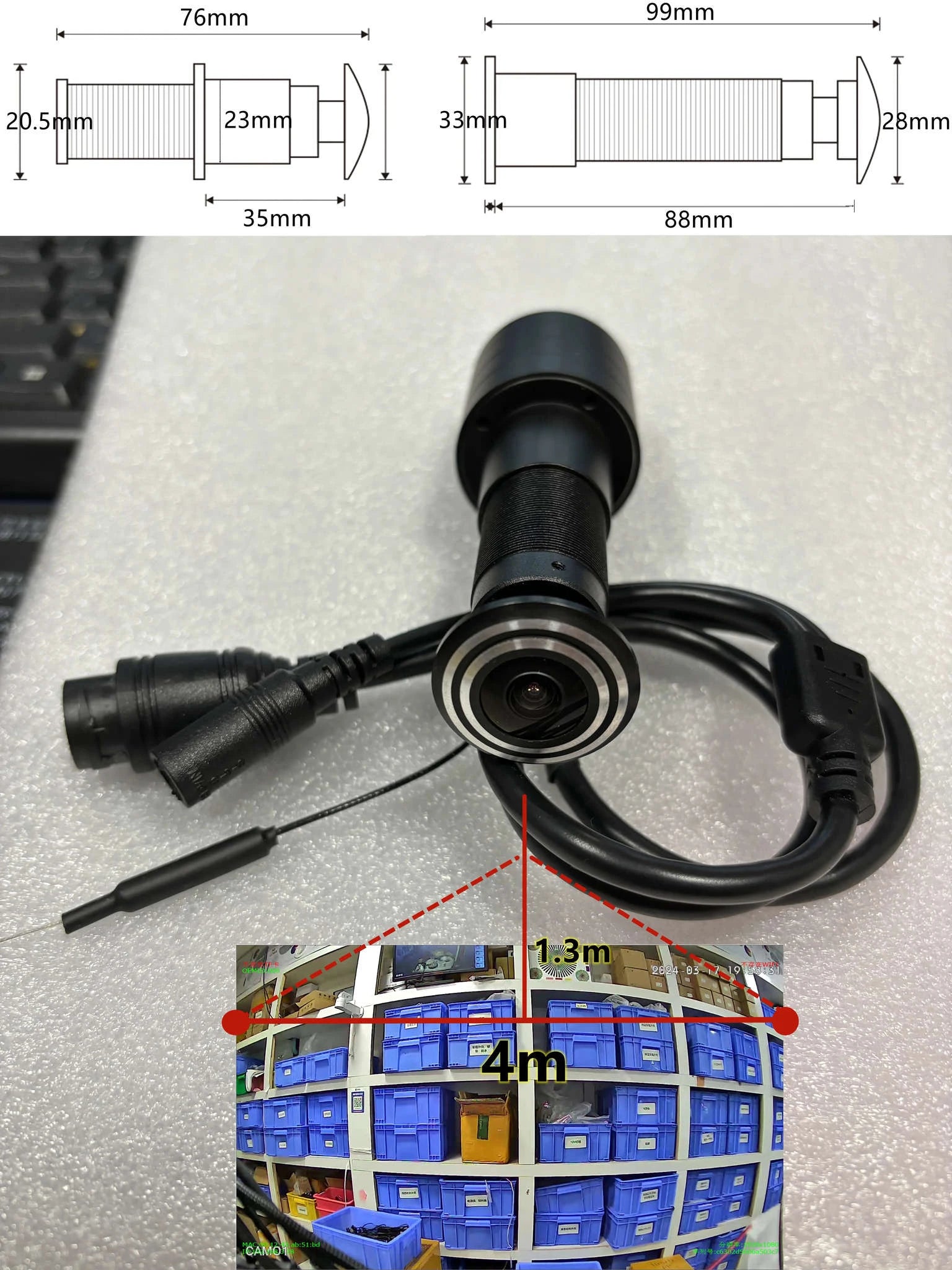 ICSEE 1080P Wide-Angle Door Eye Security Camera-1.78mm