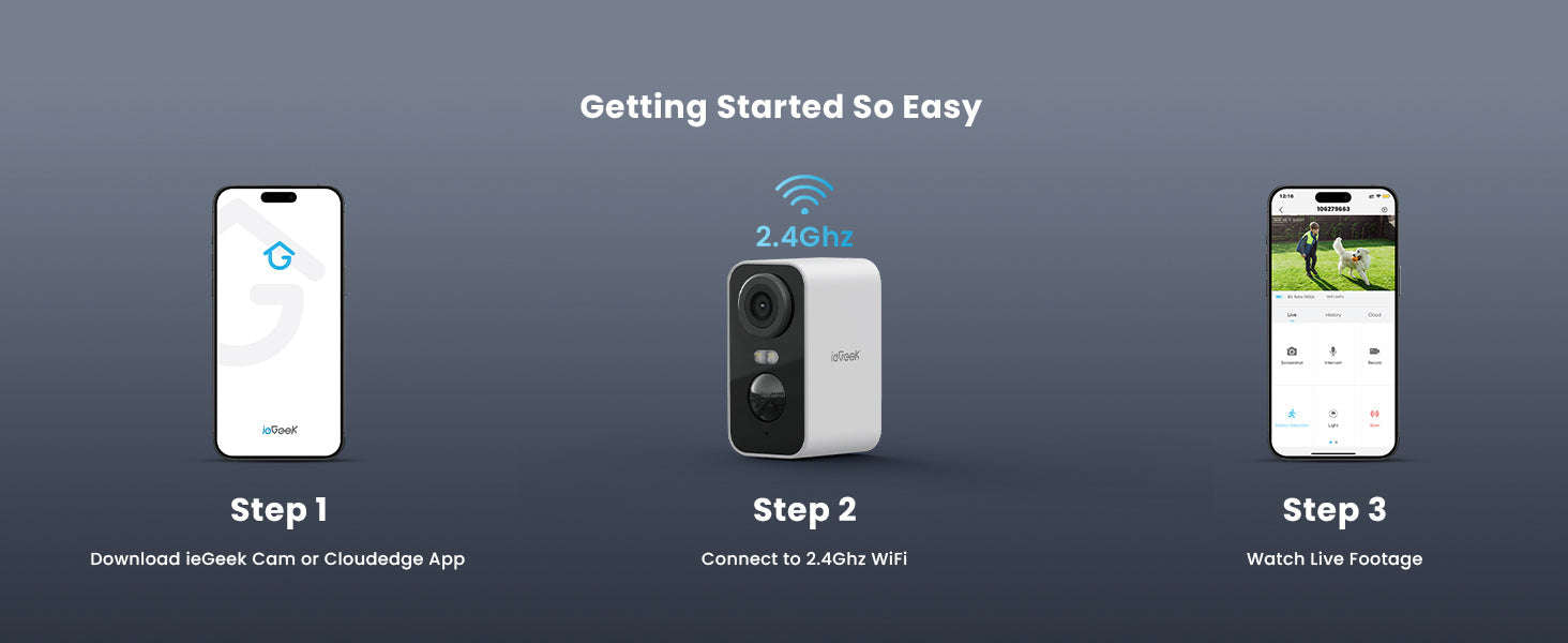 ieGeek 2K Wireless Outdoor Security Camera with Color Night Vision-Italy