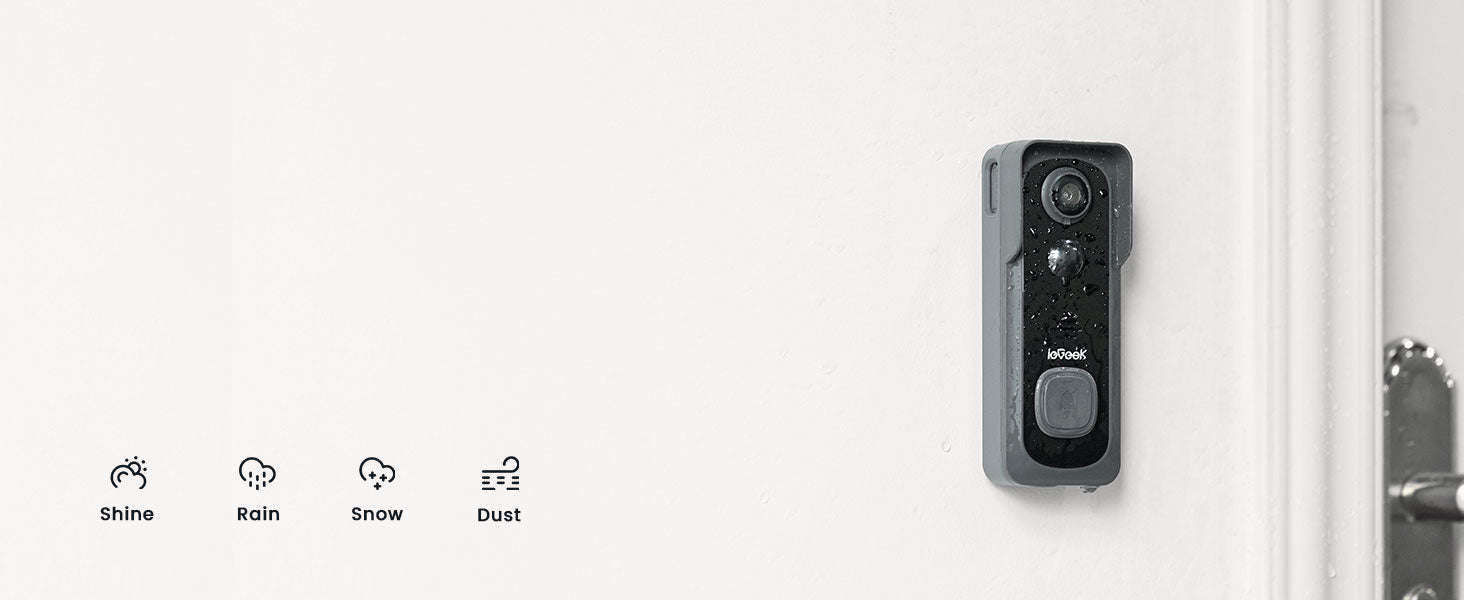 ieGeek 2K Wireless Video Doorbell Camera with Chime-black / United States