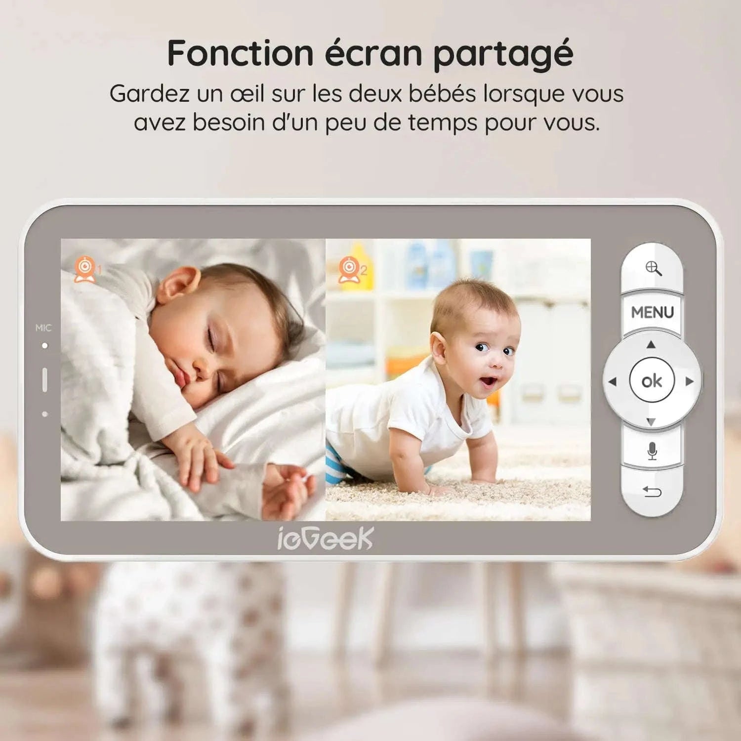 ieGeek 5 Inch Baby Monitor with 2 Cameras, 2K/3MP-United Kingdom